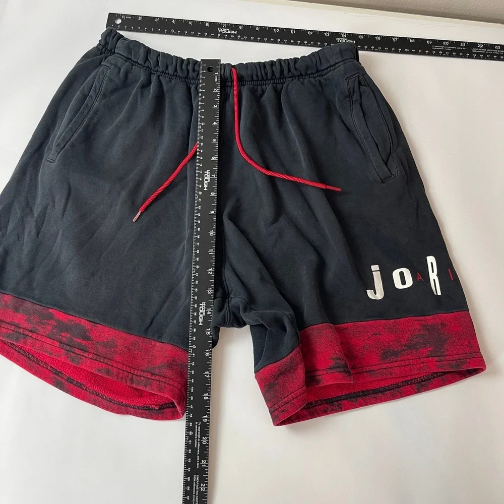 Jordan Sweat Shorts Mens XL Black Red Tie Dye Sport Basketball Gym Training